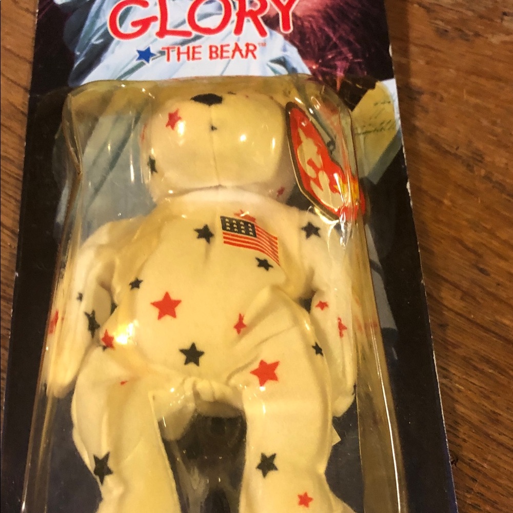 Ty Glory the Bear - Cream with Red and Blue Stars Ronald McDonald